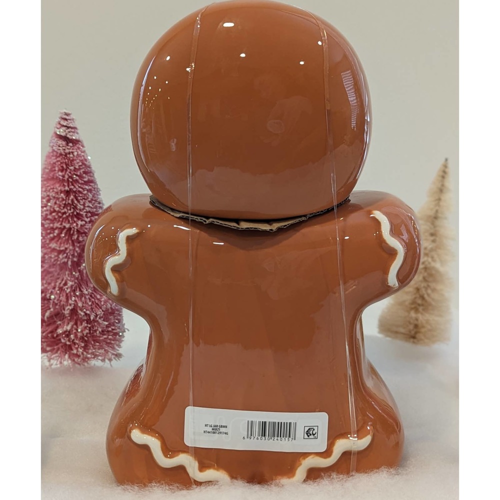Holiday Time Gingerbread Man Ceramic Cookie Jar - Picture 3 of 6
